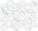 Hexa Mega Calacatta Look Matte Glass Mosaic Tile