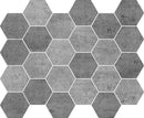 Hexa Mega Concrete Blend Dark Matte Glass Mosaic Tile