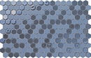 Hexa Neostone Blend Artistic Blue Grey Matte Glass Mosaic Tile