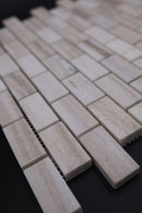 Palisandro Marble 1x2 Stacked Brick Mosaic Tile - stoneandtiledepot.com