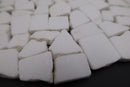 Thassos White Marble Flat Pebble Broken Random Mosaic Tile - stoneandtiledepot.com
