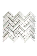 Verde White Herringbone Marble Mosaic Tile