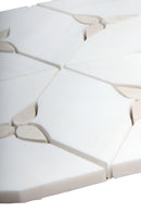 Petal Hex Beige & Dolomite Marble Waterjet Mosaic Tile