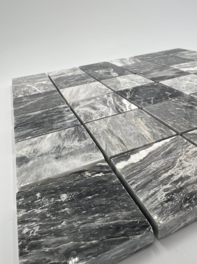 Bardiglio Marble 2x2 Polished Mosaic Tile - stoneandtiledepot.com