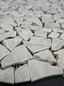 Botticino Marble Flat Pebble Broken Random Mosaic Tile - stoneandtiledepot.com