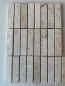 Ivory Travertine 1x4 Filled and Honed Mosaic Tile