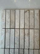 Ivory Travertine 1x4 Filled and Honed Mosaic Tile
