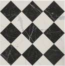 12x12 Checkerboard Pattern Nero Marquina Polished Marble and Carrara Polished Marble