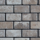 Noce Travertine 1x2 Tumbled Mosaic Tile