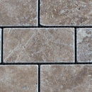Noce Travertine 2x4 Tumbled Mosaic Tile