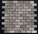 Lunarstone Noce Travertine 1x2 Honed and Filled Mosaic Tile