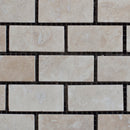 Ivory Travertine 1x2 Honed and Filled Mosaic Tile