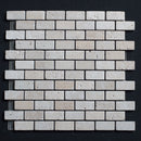 Ivory Travertine 1x2 Tumbled Mosaic Tile