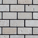 Ivory Travertine 1x2 Tumbled Mosaic Tile