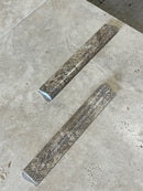 Moka Travertine Ogee Edge 2x12 Polished Mosaic Tile