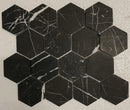Nero Marquina Marble 3x3 Hexagon Honed Mosaic Tile