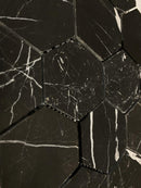 Nero Marquina Marble 3x3 Hexagon Honed Mosaic Tile