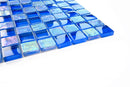 Crystal Aqua Osaka Deep Blue 1x1 Glass Mosaic Tile