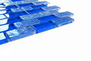 Crystal Aqua Osaka Deep Blue 1x2 Glass Mosaic Tile