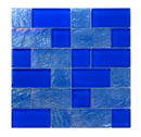 Crystal Aqua Osaka Deep Blue Multangular Glass Mosaic Tile