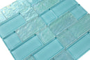 Crystal Aqua Osaka Maldives Green Multangular Glass Mosaic Tile