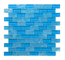Crystal Aqua Osaka Sky Blue 1x2 Glass Mosaic Tile