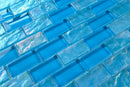Crystal Aqua Osaka Sky Blue 1x2 Glass Mosaic Tile