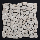 Ivory Travertine Flat Pebble Broken Random Mosaic Tile