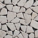 Ivory Travertine Flat Pebble Broken Random Mosaic Tile