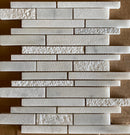 White Water Linear Marble Mixed Marble Mosaic Tile - stoneandtiledepot.com