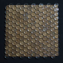Square tile with circular glass pieces on a black background