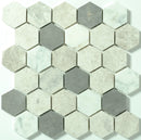 Seamist 2x2 Hexagon Marble Honed Mosaic Tile - stoneandtiledepot.com
