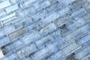 Crystal Aqua Sofia 1x2 Glass Mosaic Tile