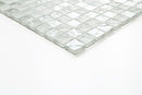 Crystal Aqua Soho White 1x1 Glass Mosaic Tile