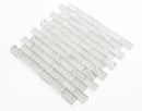 Crystal Aqua Soho White 1x2 Glass Mosaic Tile