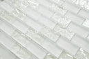 Crystal Aqua Soho White 1x2 Glass Mosaic Tile