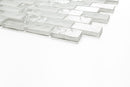 Crystal Aqua Soho White 1x2 Glass Mosaic Tile