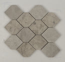 Thala Grey Stretch Hexagon Limestone Mosaic Tile - stoneandtiledepot.com