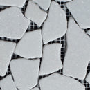 White Carrara Marble Pebbles Tumbled Mosaic Tile
