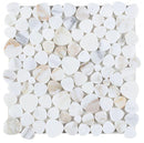 Aphrodite Calacatta Gold Pebble Mosaic Tile.