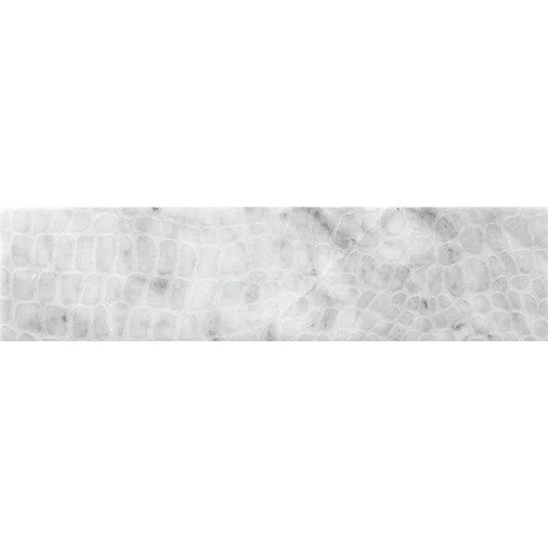 ARTISTIC ETCHED ALLIGATOR CARRARA Bianco Carrara Mosaic Tile.