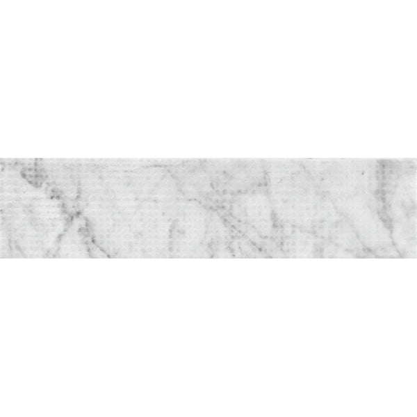 Artistic Etched Dots Carrara Bianco Carrara Mosaic Tile.