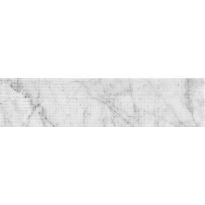 Artistic Etched Dots Carrara Bianco Carrara Mosaic Tile.