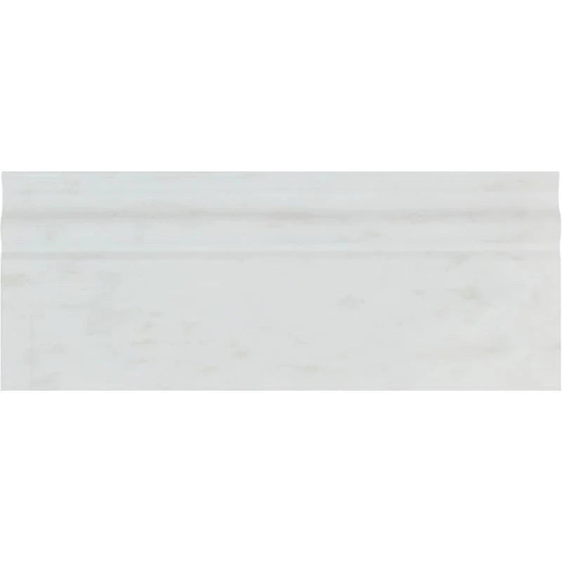 Asian Statuary (Oriental White) Marble 4 3/4x12 Polished Baseboard Molding.