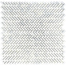 Asian Statuary (Oriental White) Marble 5/8x1 1/4 Herringbone Polished Mosaic Tile.