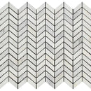 Asian Statuary (Oriental White) Marble Mini Chevron Honed Mosaic Tile.