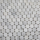 Asian Statuary (Oriental White) Marble Pennyround Honed Mosaic Tile - stoneandtiledepot.com