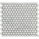 Asian Statuary (Oriental White) Marble Pennyround Honed Mosaic Tile.