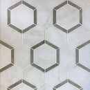 Asian Statuary Talia Gray Hexagon Marble Polished Mosaic Tile.