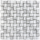 BALI BALINESE CARRARA Bianco Carrara/ Glass Mosaic Tile.
